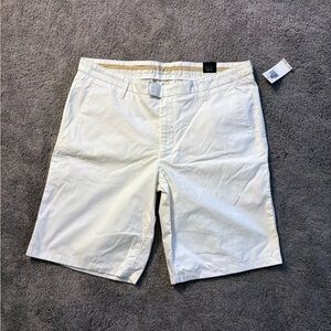 Original Penguin White Flat Front Shorts